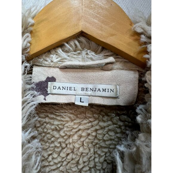 Daniel Benjamin Women's Faux Button Front Cardigan Jacket Sz L Beige Y2K - Picture 3 of 11